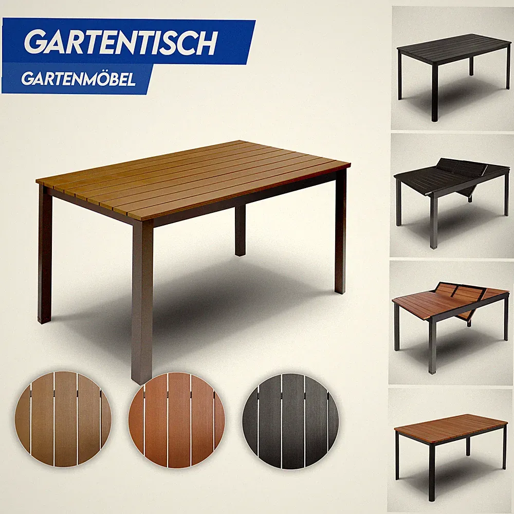 Gartentisch Groß Holztisch oder Plastiktisch 150x90x74 Gartenmöbel Esstisch Neu