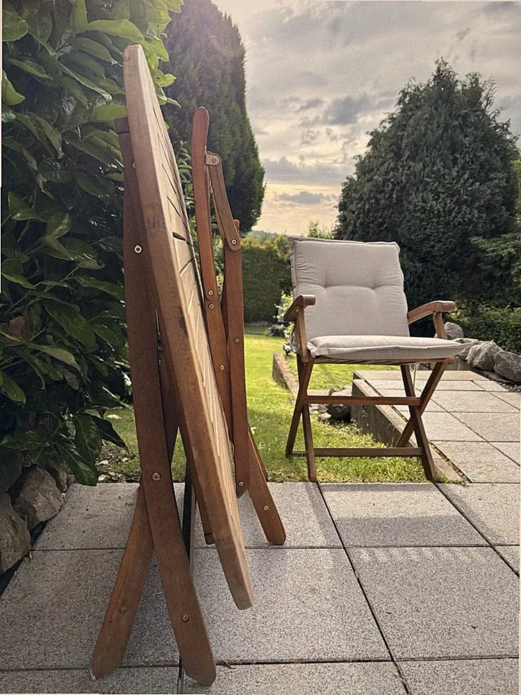 Gartentisch Holz braun oval klappbar 160x85x74 cm für Außenbereich