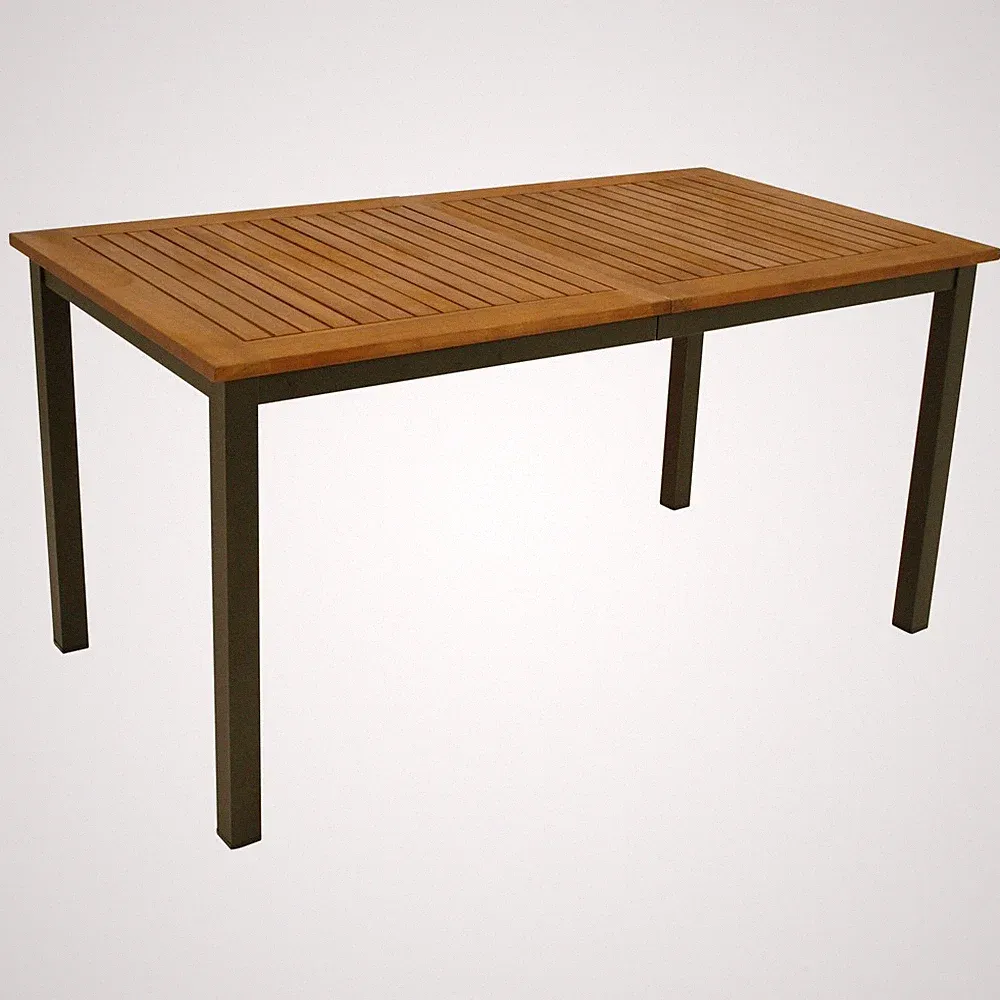Gartentisch Holz & Metall 150x80 cm Esstisch Terrasse Garten Balkon Gartenmöbel