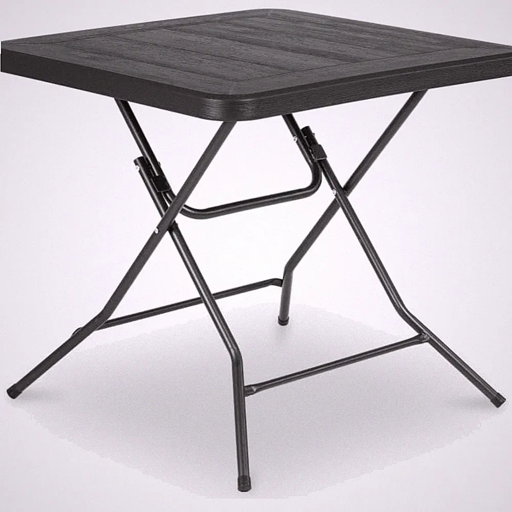 Gartentisch Holz-Optik, Klapptisch, Klein Esstisch 80x80x74cm, Balkontisch mi...