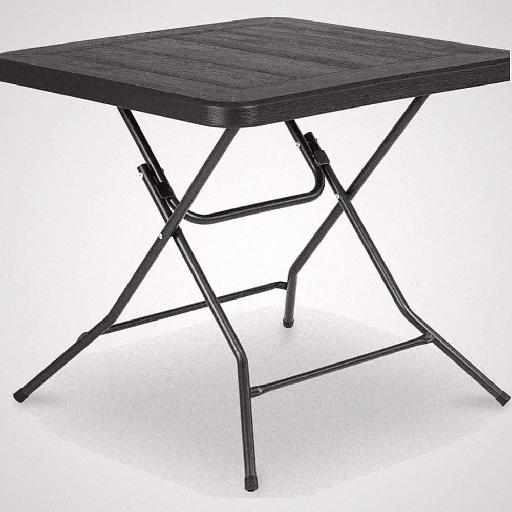 Gartentisch Holzoptik, Klapptisch, Balkontisch, wetterfest, 80x80x74cm, stabil