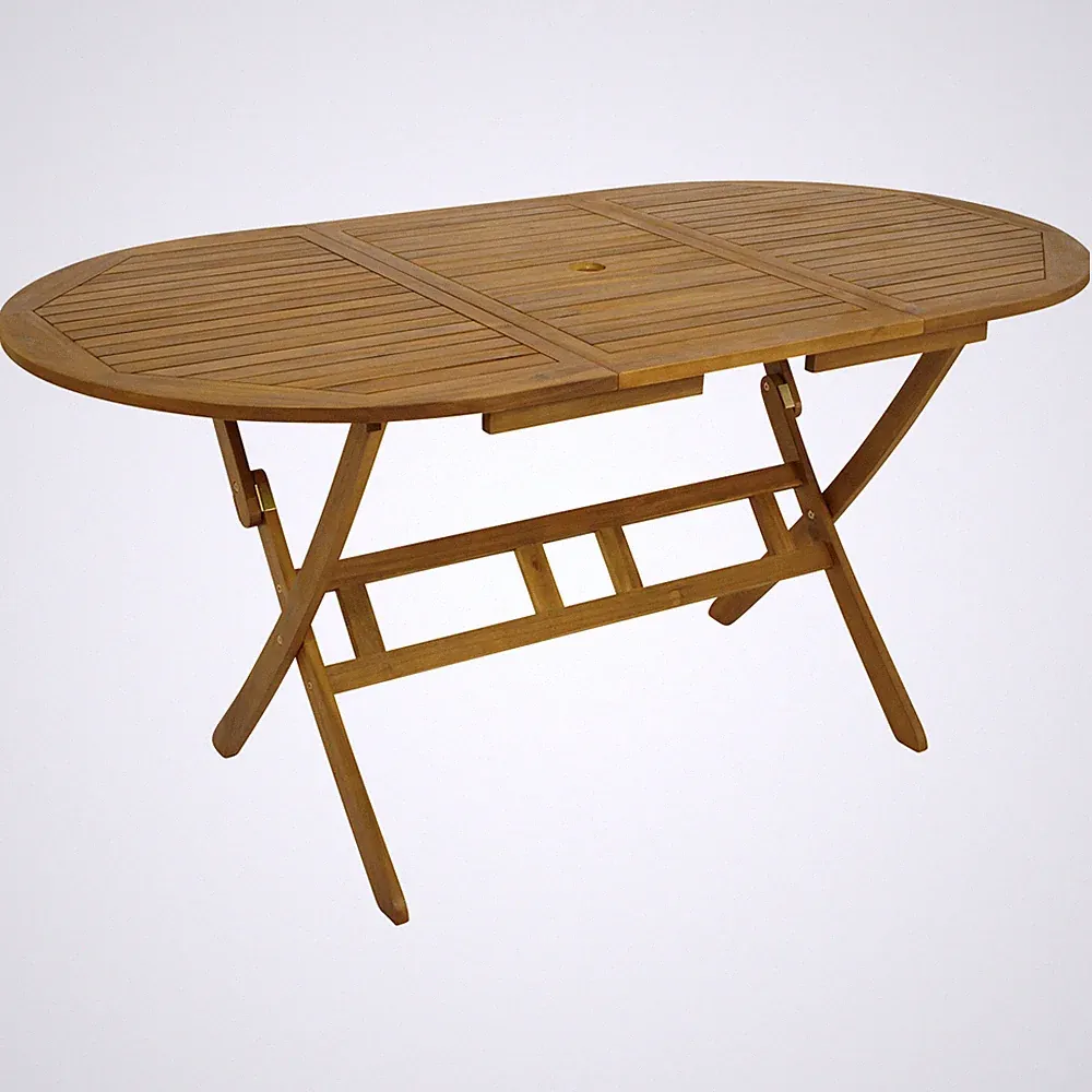 Gartentisch Holztisch Klapptisch Gartenmöbel Tisch 160x85cm oval Akazie klappbar
