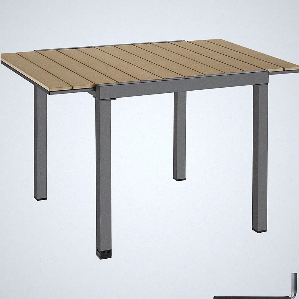 Gartentisch Inca Aluminium, ausziehbar, Holzoptik schwarz/braun B-Ware