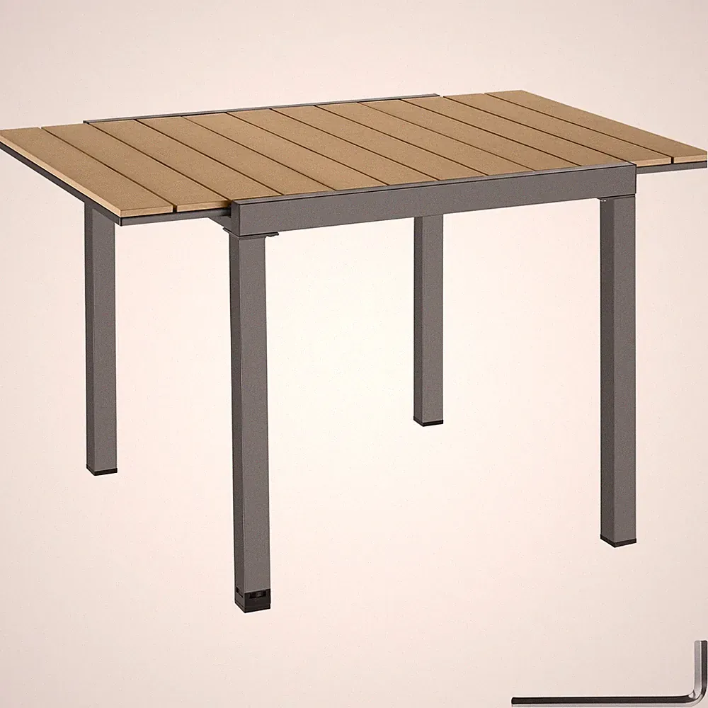 Gartentisch Inca Aluminium, ausziehbar, Holzoptik schwarz/braun B-Ware
