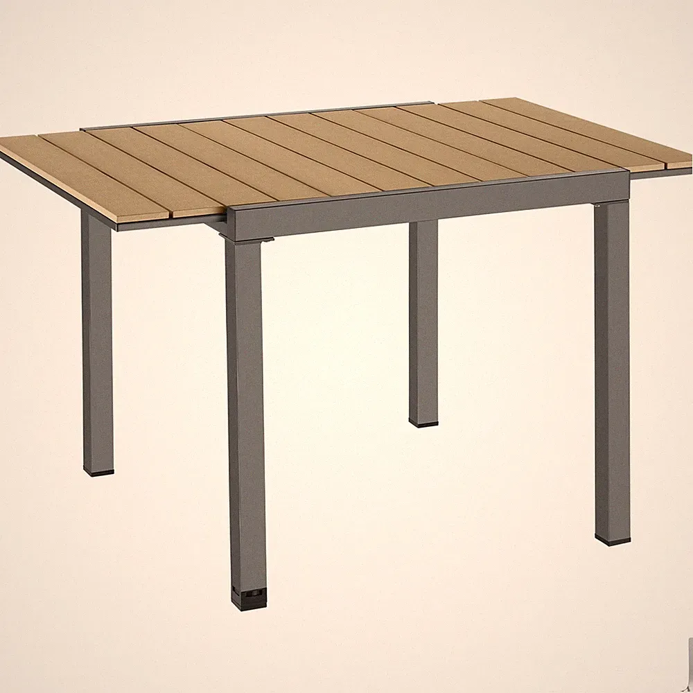 Gartentisch Inca Aluminium, ausziehbar, Holzoptik schwarz/braun B-Ware