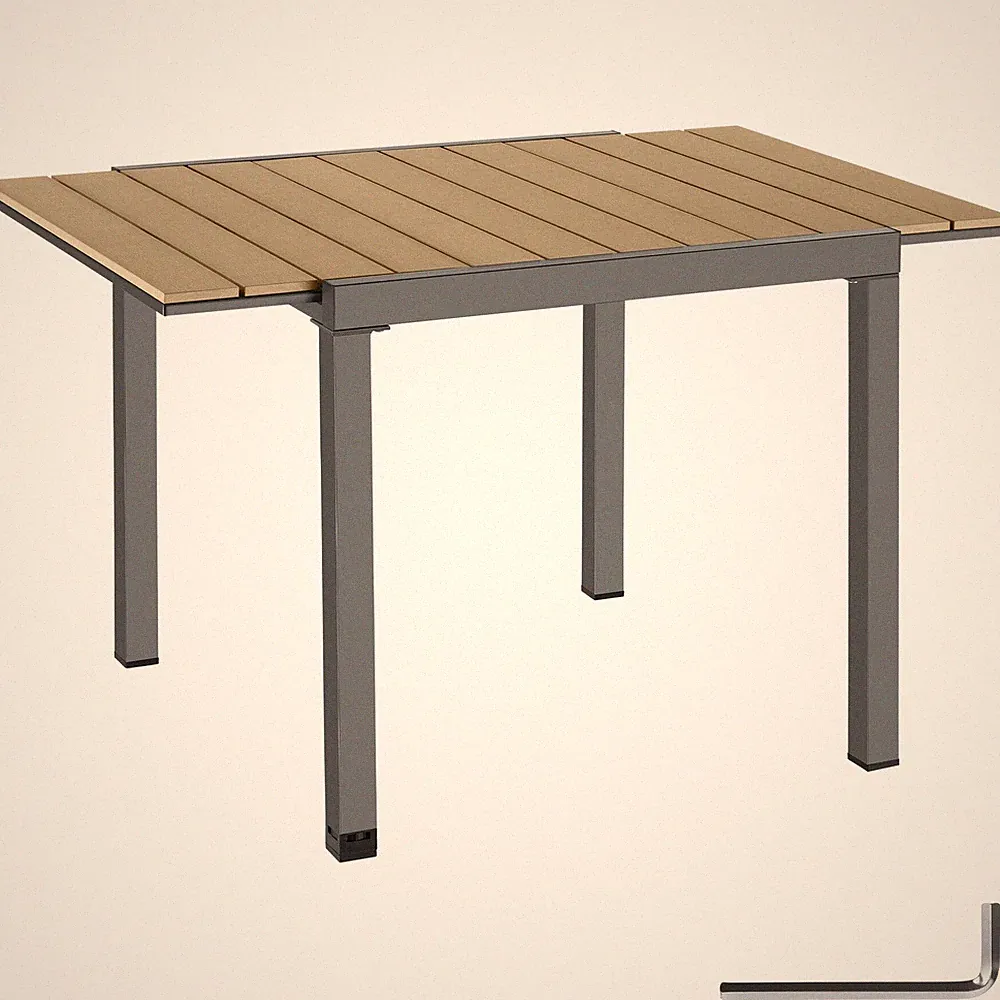 Gartentisch Inca Aluminium, ausziehbar, Holzoptik schwarz/braun B-Ware
