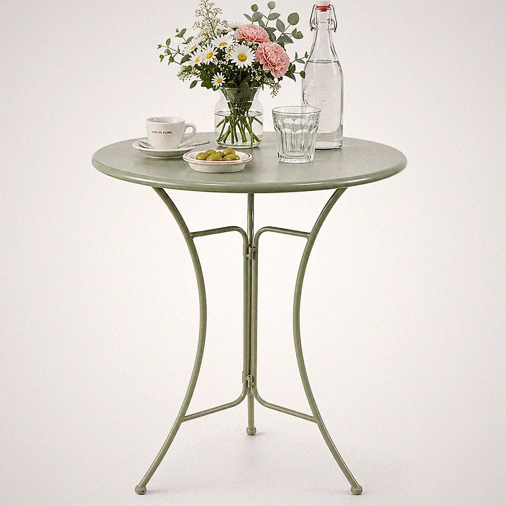 Gartentisch Ivy Metall Grün Bistrotisch für überdachten Außenbereich HTI-Living