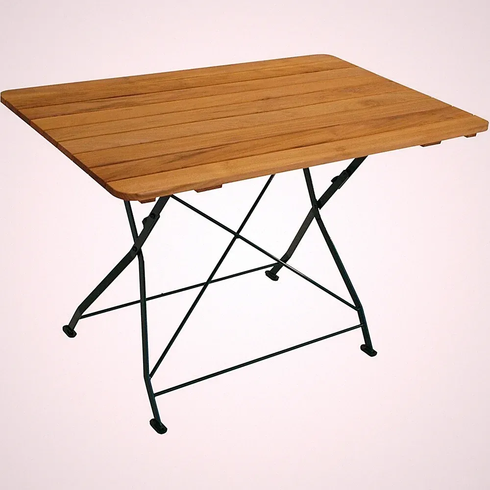 Gartentisch klappbar 110x70cm Stahl & Holz Klapptisch Esstisch Tisch Biergarten