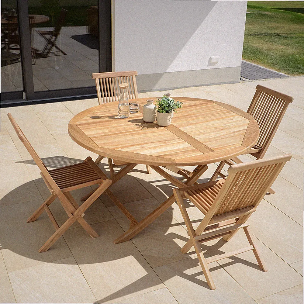 Gartentisch klappbar 150 cm aus Teakholz Garten Möbel wohnfreuden