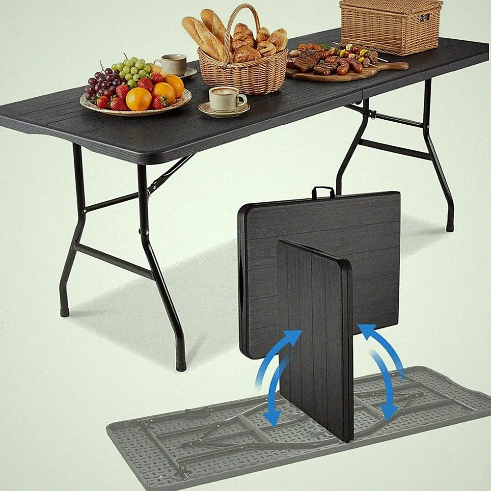 Gartentisch Klappbar 180x75cm Wetterfest Camping Tisch für 10 Personen
