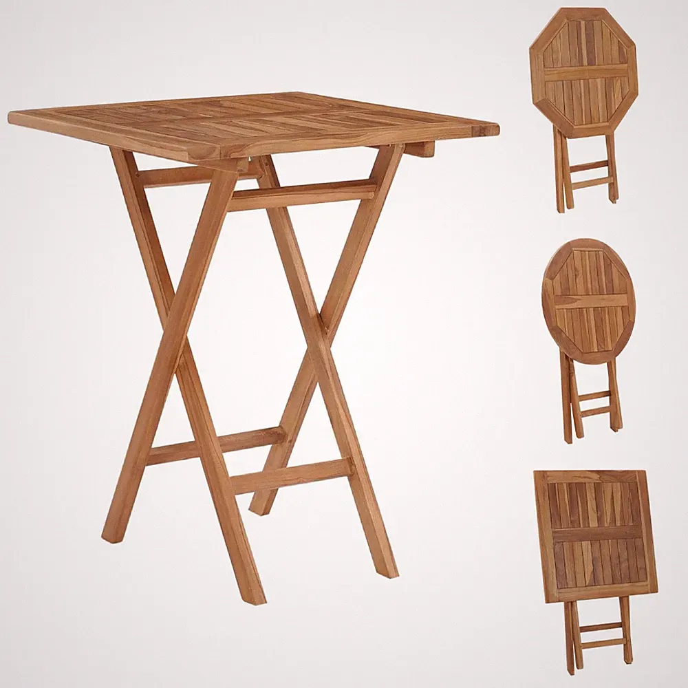 Gartentisch Klappbar 60×60×75cm Massivholz Teak Balkontisch Terrassentisch Möbel