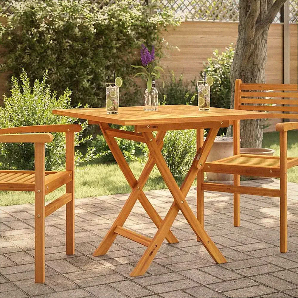Gartentisch Klappbar 85x85x76 cm Teak Massivholz