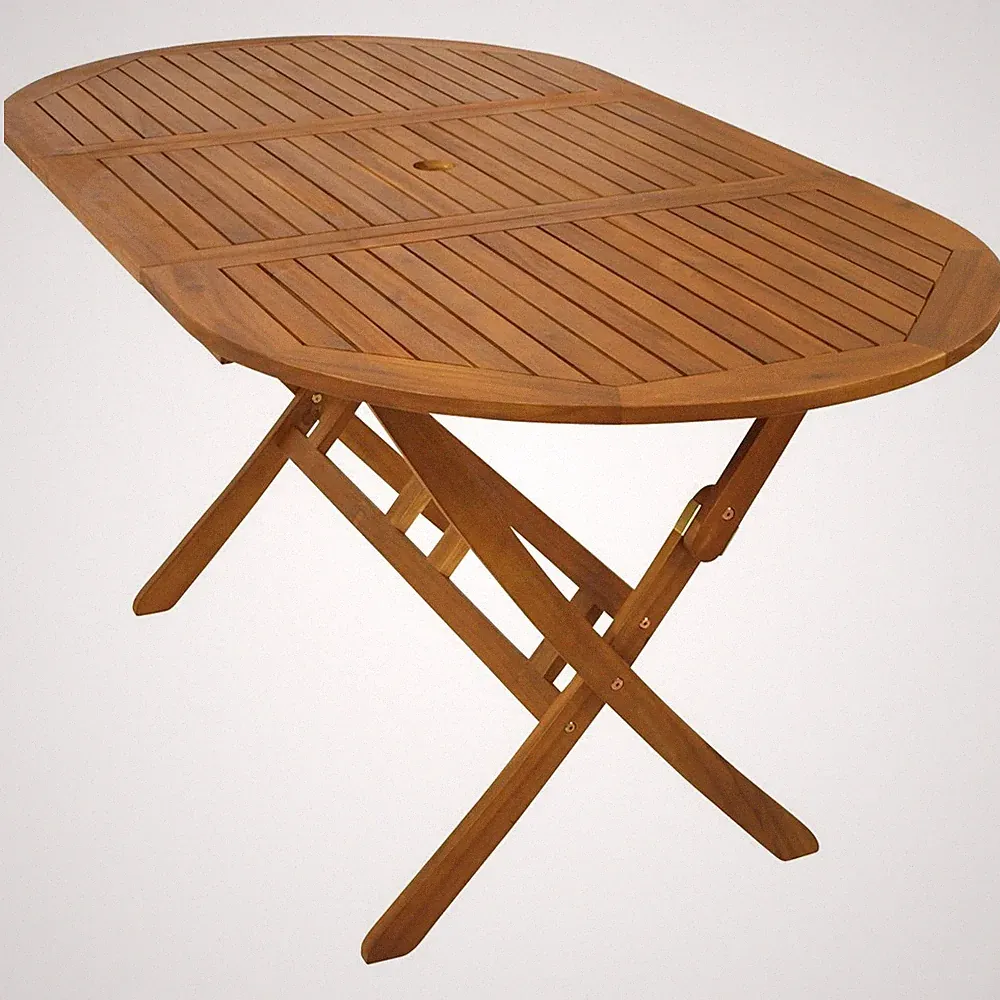 Gartentisch klappbar Holz Akazie Oval Klapptisch Garten Terrase Esstisch Tisch