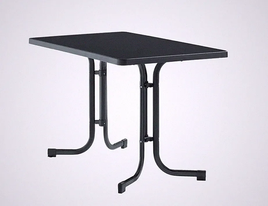 Gartentisch Klapptisch 115x70cm grau Metall wetterfest Outdoor rechteckig