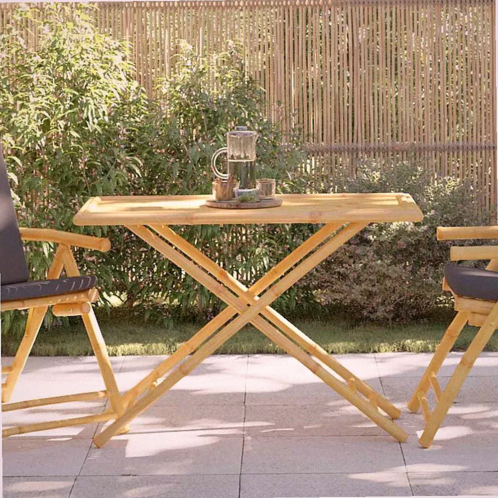 Gartentisch Klapptisch Balkontisch Beistelltisch Gartenmöbel Rund Bambus vidaXL
