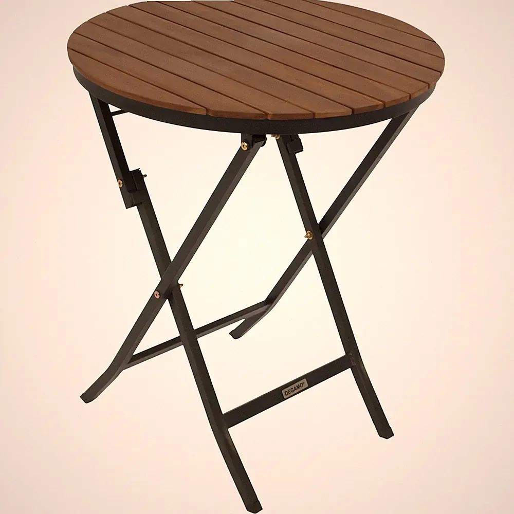 Gartentisch Klapptisch Bistrotisch Gartenmöbel Tisch LIENZ 61,5cm Stahl + Akazie