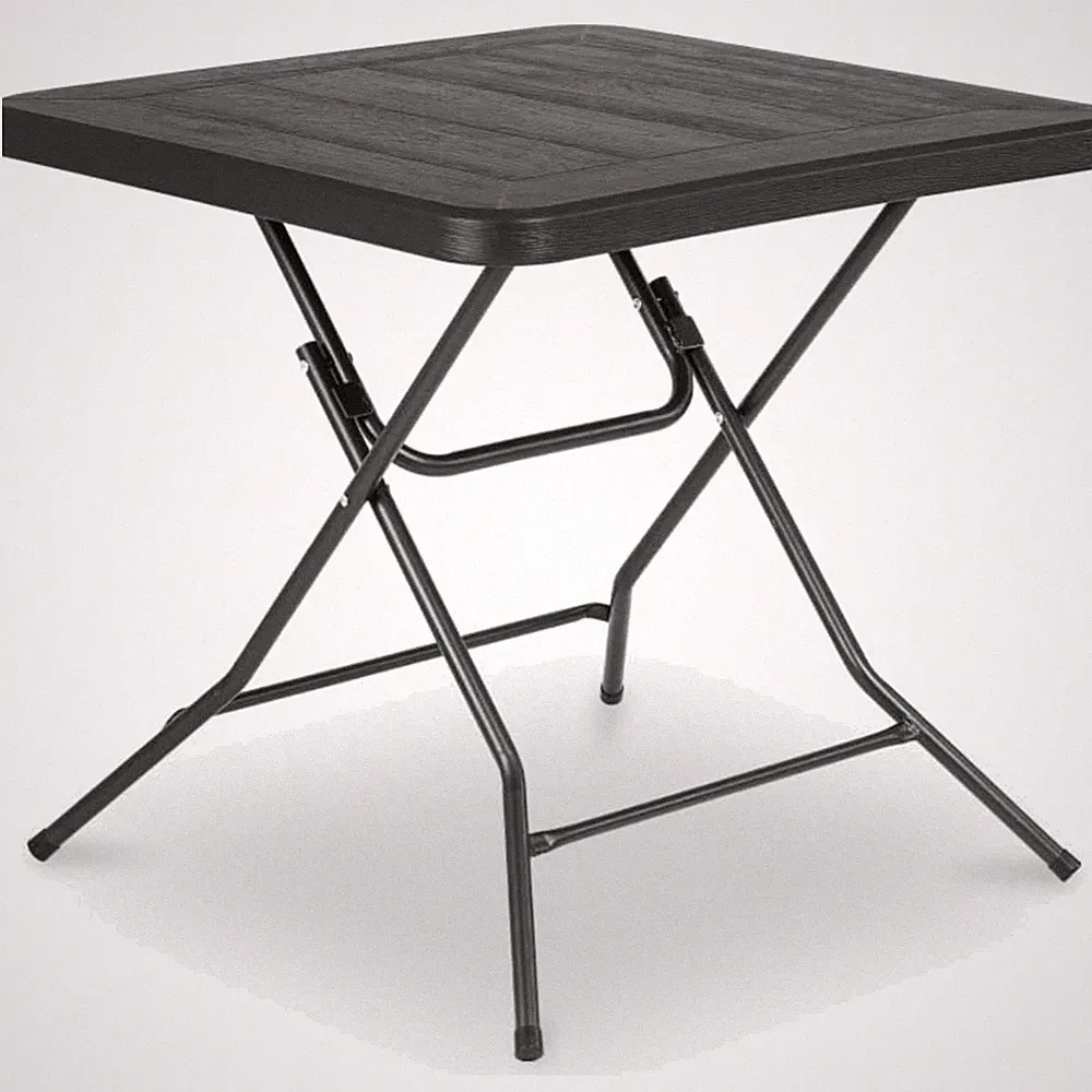 Gartentisch Klapptisch Esstisch 80x80cm wetterfest Holzoptik Balkontisch