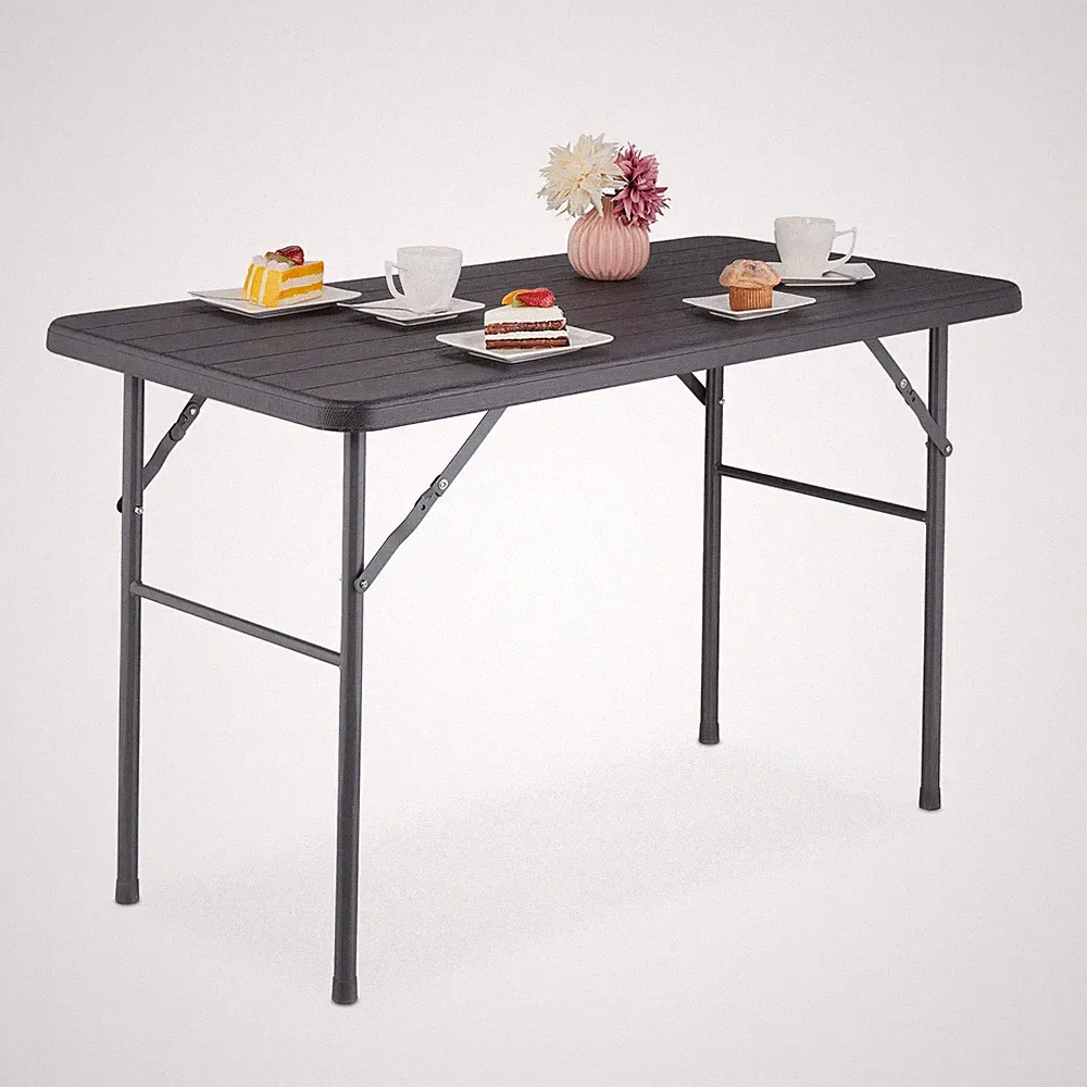 Gartentisch Klapptisch Terrassentisch Outdoor-Tisch 4 Personen grau pflegeleicht