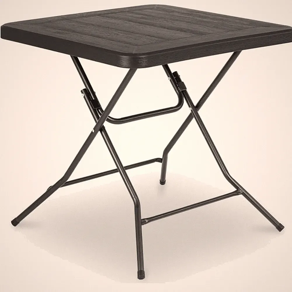 Gartentisch Klapptisch wetterfest 80x80cm Holz Optik Balkontisch Camping Tisch
