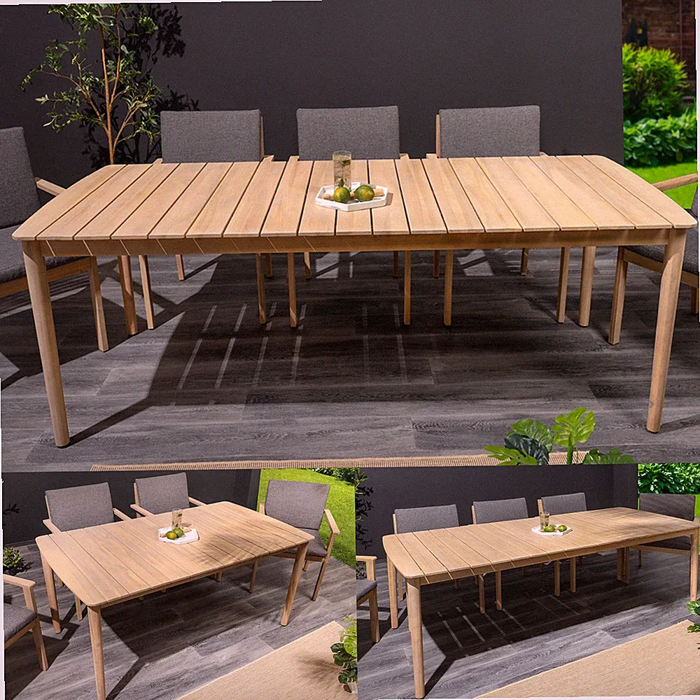 Gartentisch KOPENHAGEN - AUSWAHL - natur - Akazie Massivholz - oval - wetterfest