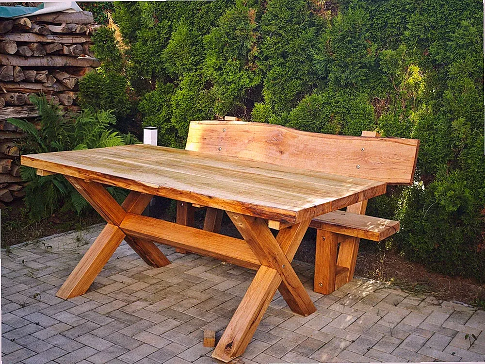 Gartentisch / Massivholztisch Eiche