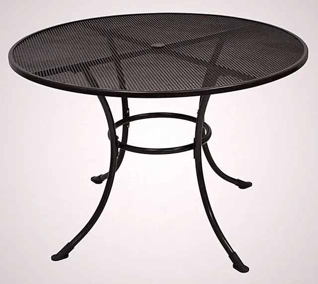 Gartentisch Metalltisch Gartenmöbel Tisch Metall RIVO 110cm rund grau, 2. WAHL