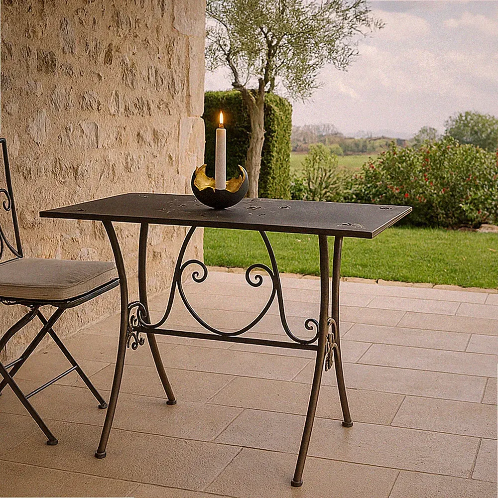 Gartentisch Metalltisch Rostoptik Rechteckig dekorativ Vintage Gartentisch
