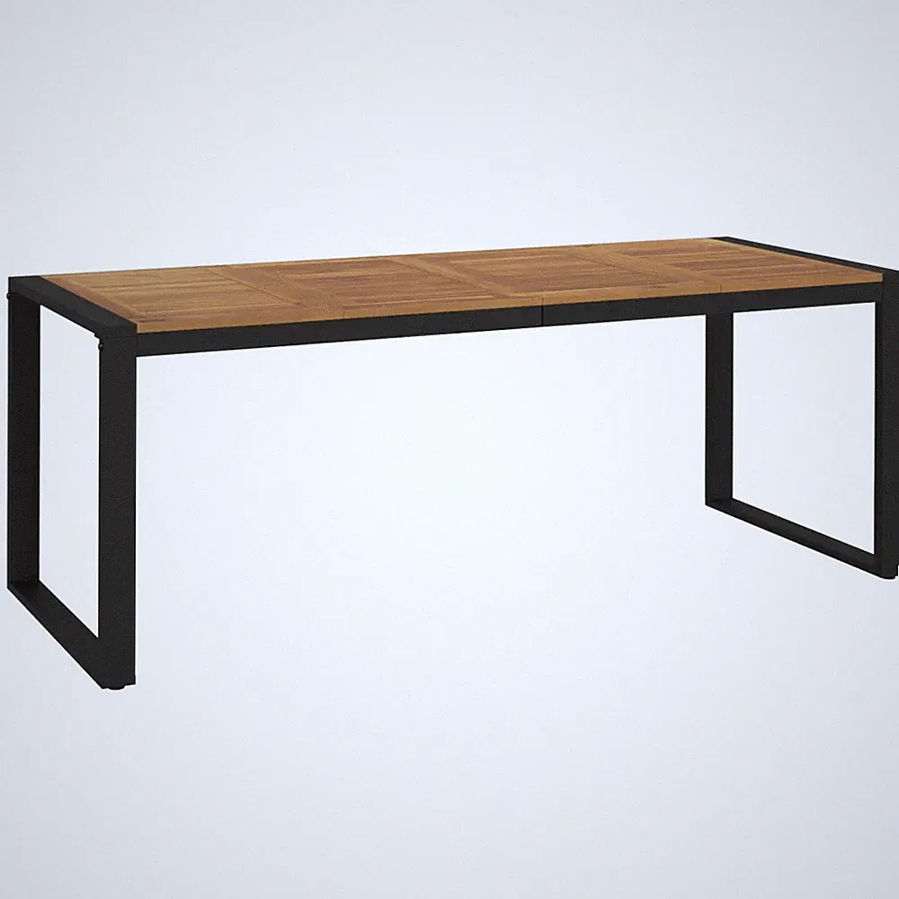 Gartentisch mit Gestell U-Form 200x90x75 cm Akazie Massivholz