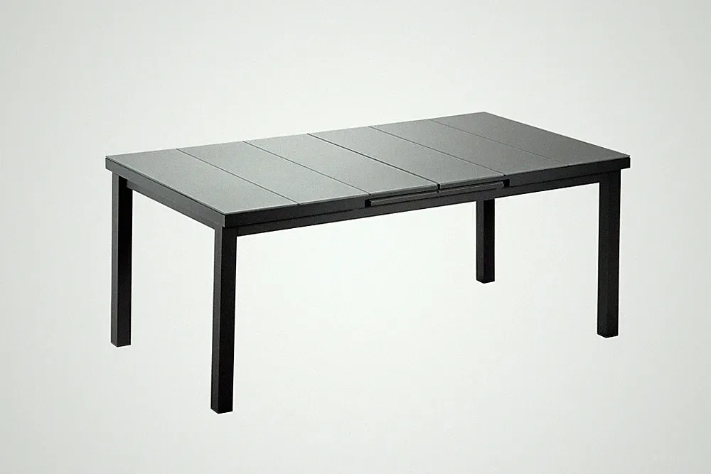 Gartentisch Nancyx 180x100 Ausziehbar 240 ES-Glas Grau Gestell Alu Anthrazit