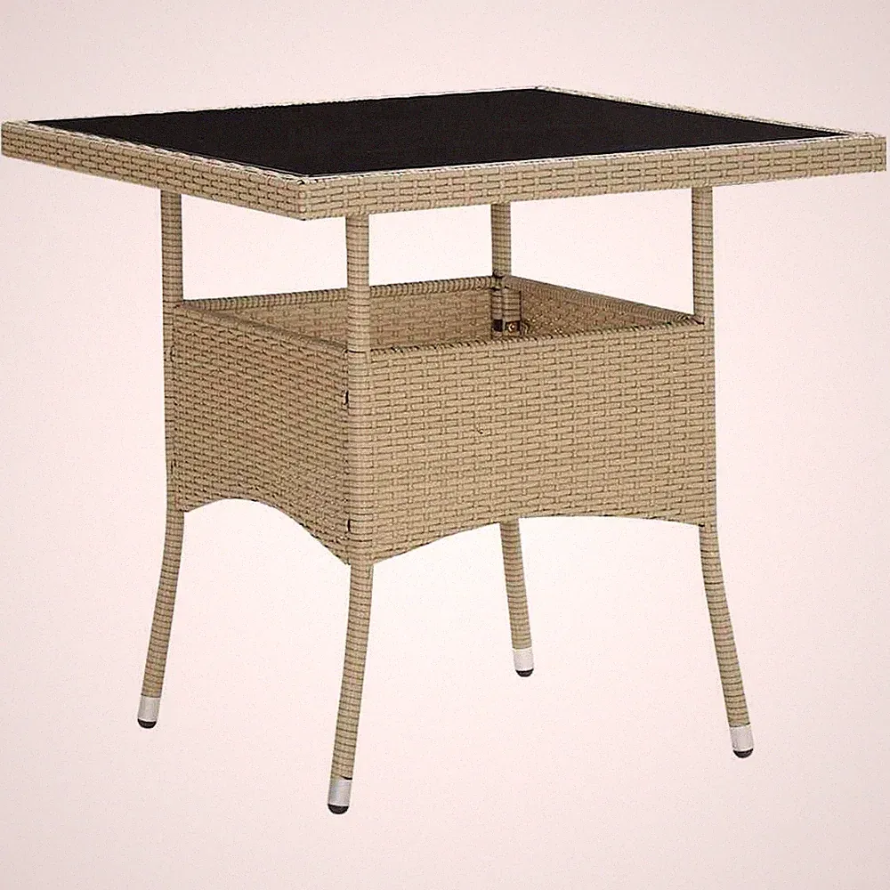 Gartentisch Poly Rattan Glas Esstisch Terrassentisch Mehrere Auswahl vidaXL
