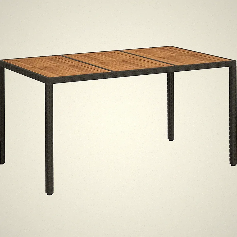 gartentisch rattan schwarz ausziehbar