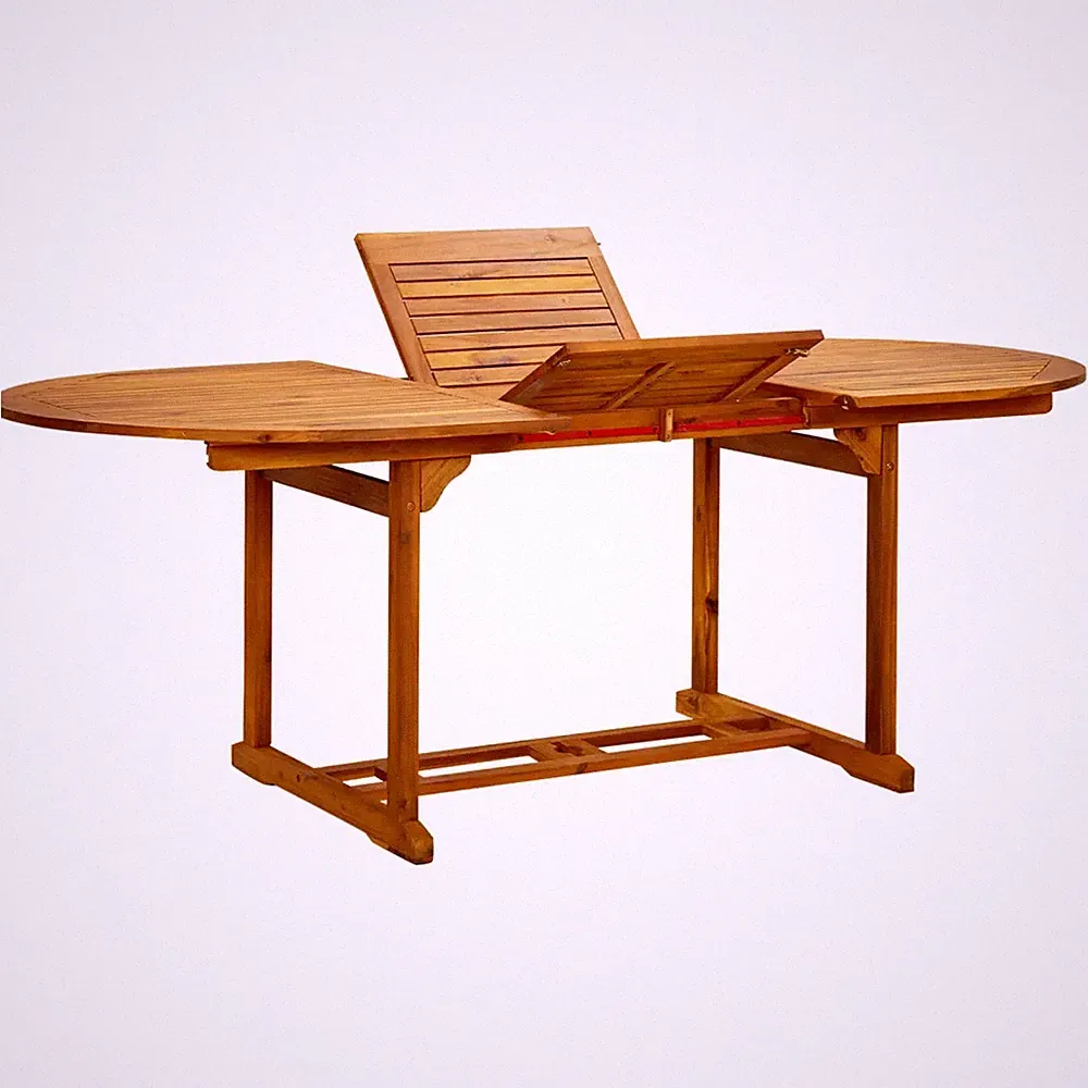 Gartentisch rechteckig ausziehbar Massivholz Akazie 150-200x100x75 cm