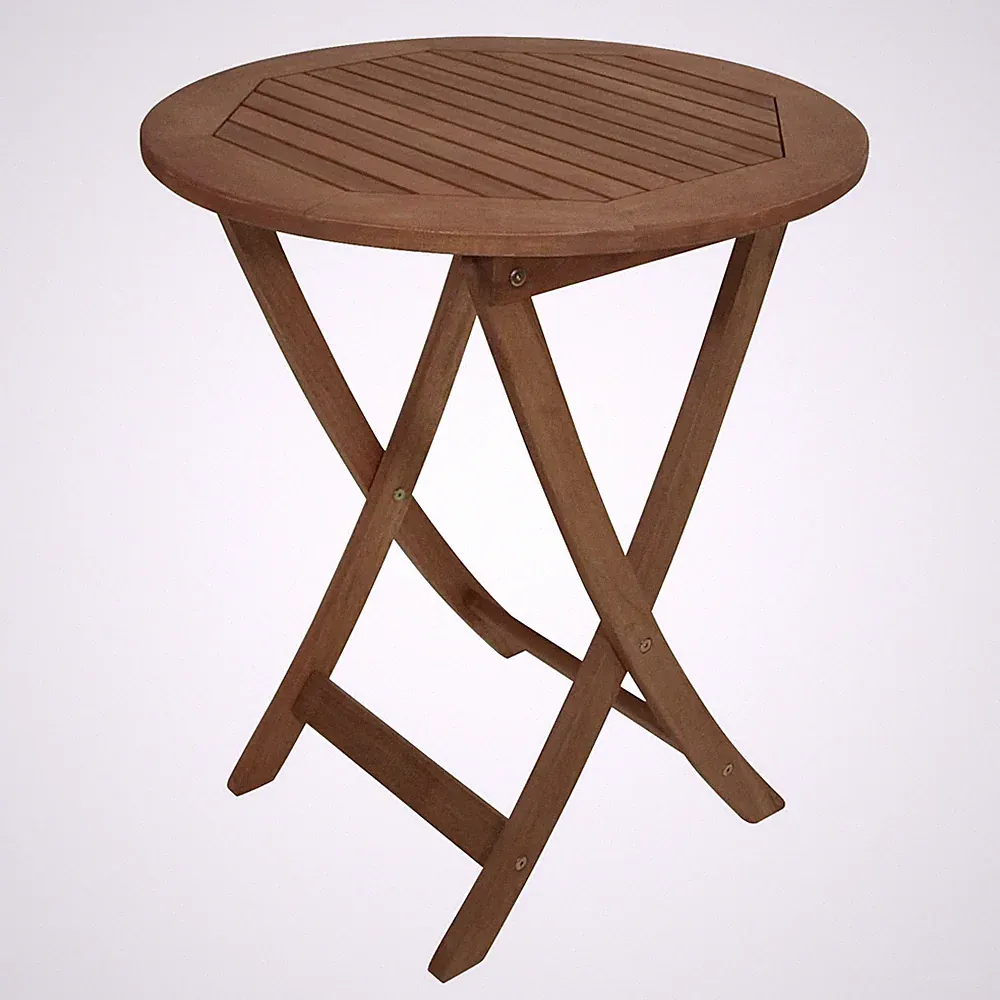 Gartentisch RIO Ø 65 cm Eukalyptus-Holz Rund klappbar Stehtisch Tisch Garten