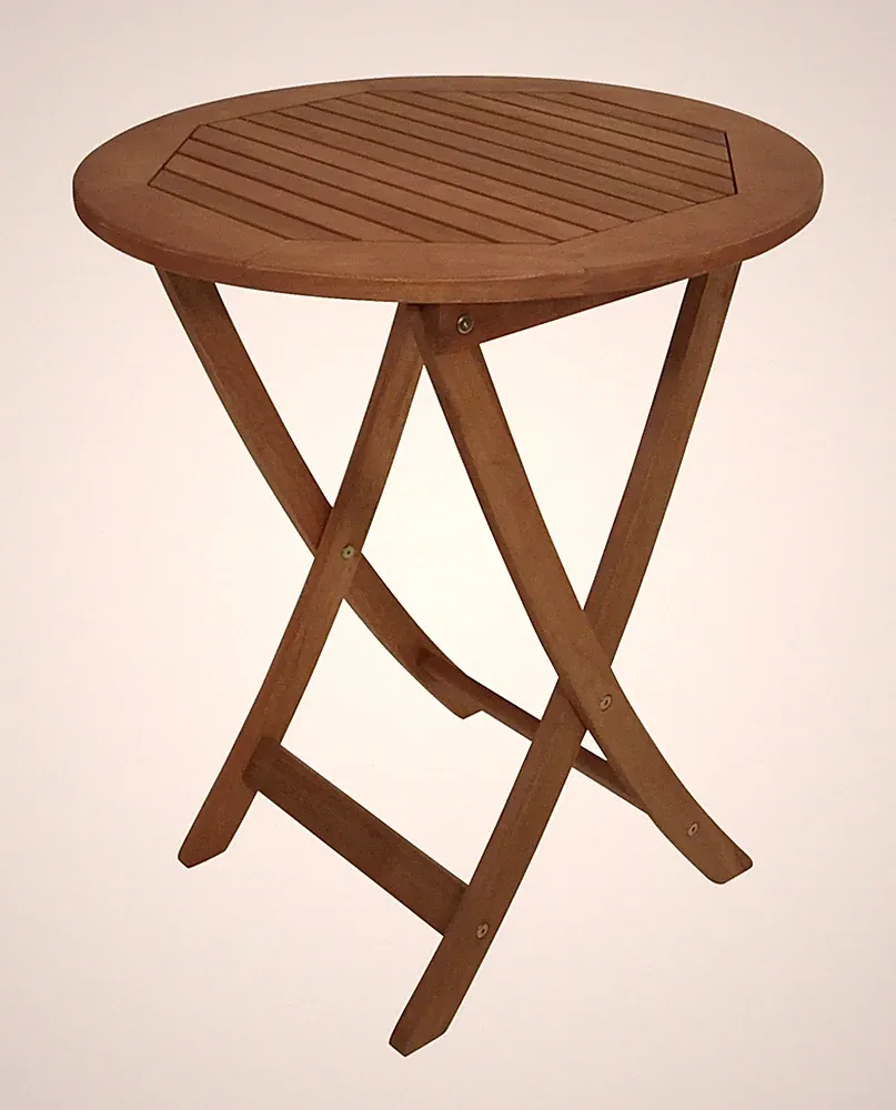 Gartentisch rund 65cm Eukalyptusholz klappbar braun Outdoor Balkon FSC