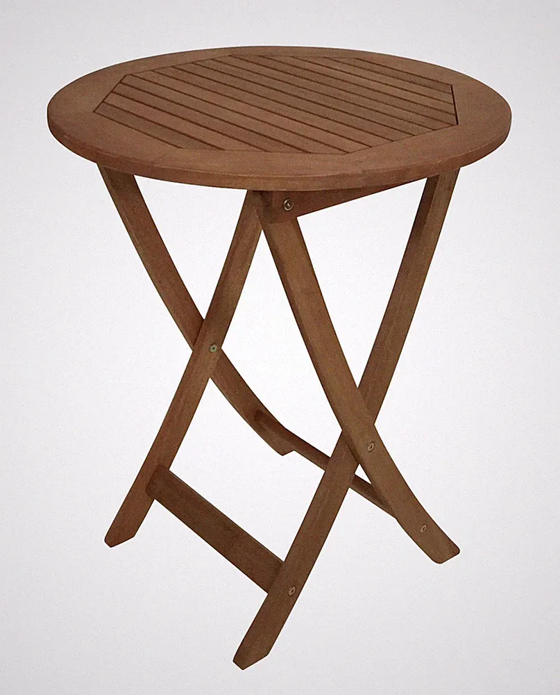 Gartentisch rund 65cm Eukalyptusholz klappbar braun Outdoor Balkon FSC
