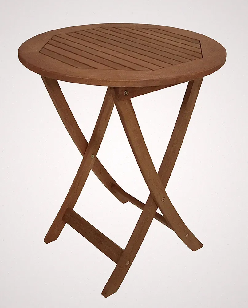 Gartentisch rund 65cm Eukalyptusholz klappbar braun Outdoor Balkon FSC