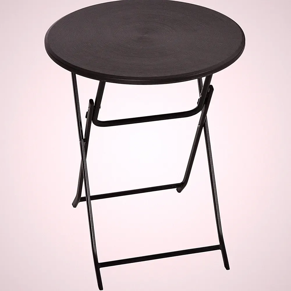 Gartentisch, Runder Klapptisch, Ø60 cm Beistelltisch für 2 Personen Dunkelgrau
