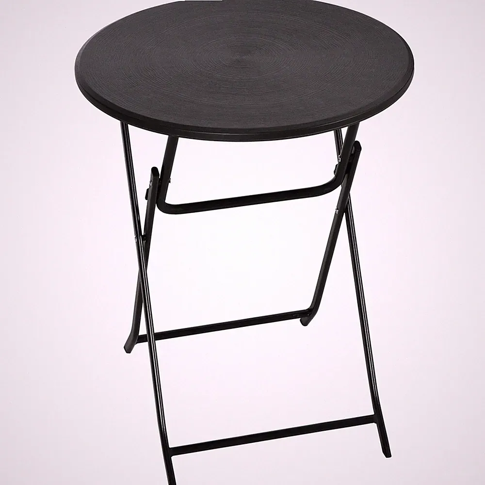 Gartentisch, Runder Klapptisch, Ø60 cm Beistelltisch für 2 Personen Dunkelgrau