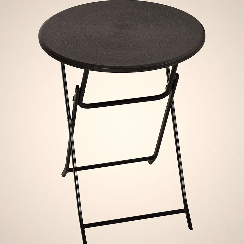 Gartentisch, Runder Klapptisch, Ø60 cm Beistelltisch für 2 Personen Dunkelgrau
