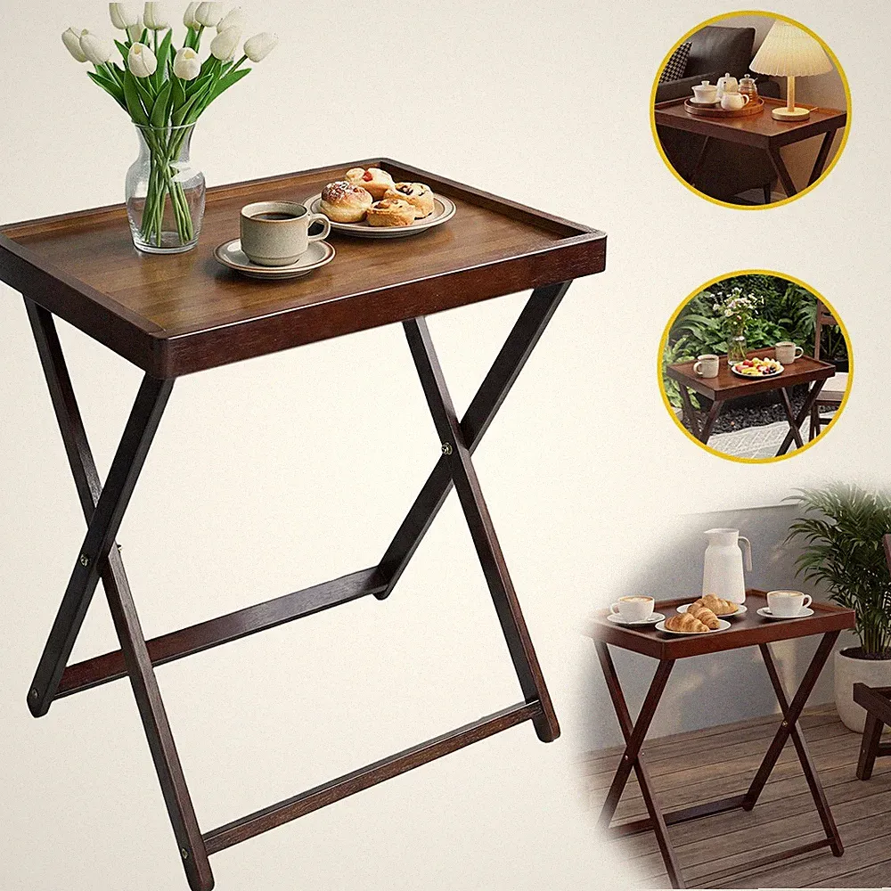 Gartentisch Serviertisch Klapptisch Lounge Tisch Kaffeetisch Holz Balkontisch