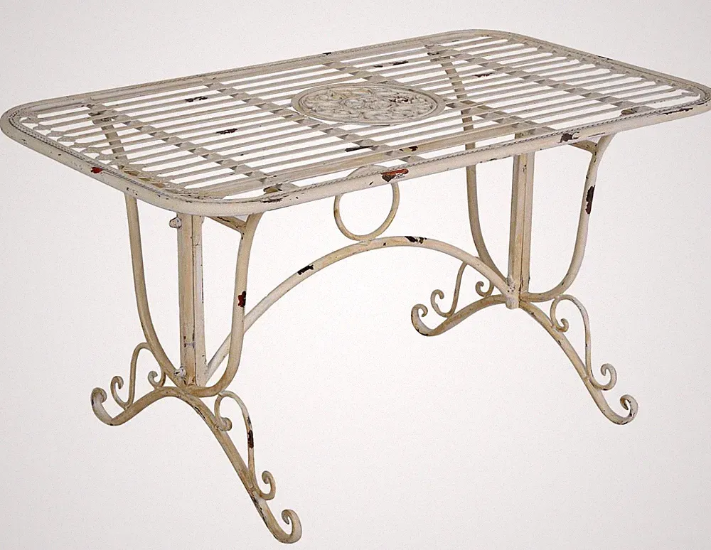 Gartentisch Shabby Chic Metalltisch Garten Eisen Tisch Landhausstil Balkontisch