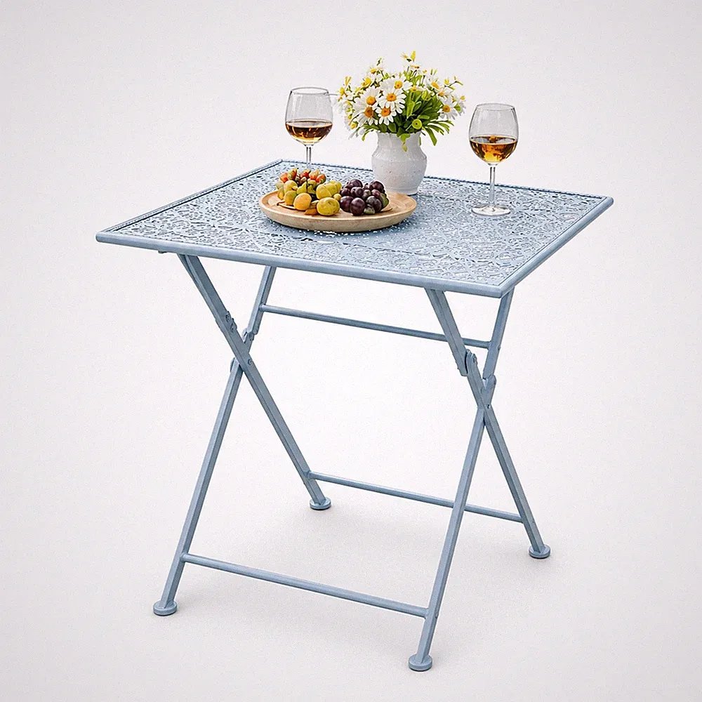 Gartentisch Solea Blau Metalltisch nostalgisch HTI-Living