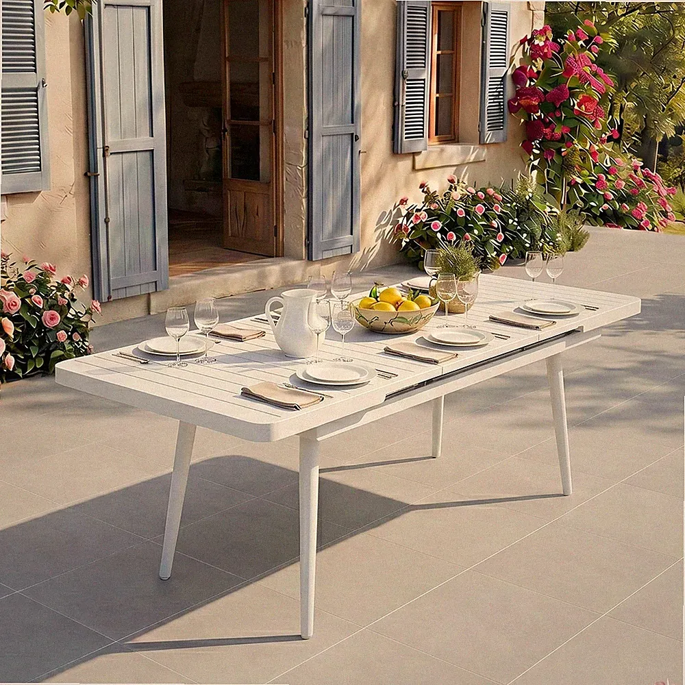 Gartentisch SUNNY ausziehbar- 200cm Gartenmöbel weiß