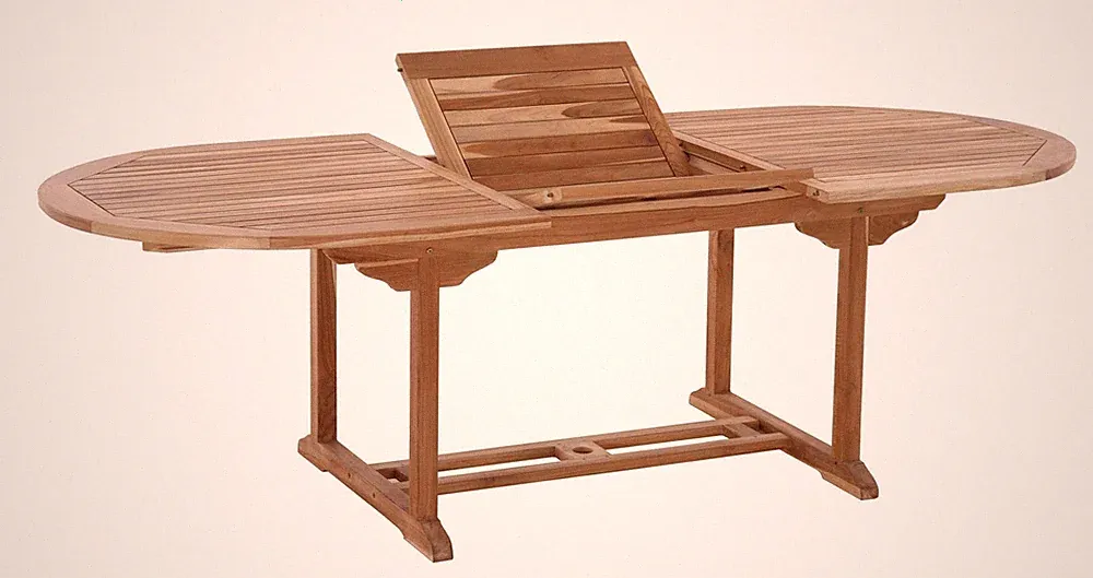 Gartentisch Teak oval 180-240 cm Diningtisch Teaktisch Ausziehtisch Speisetisch