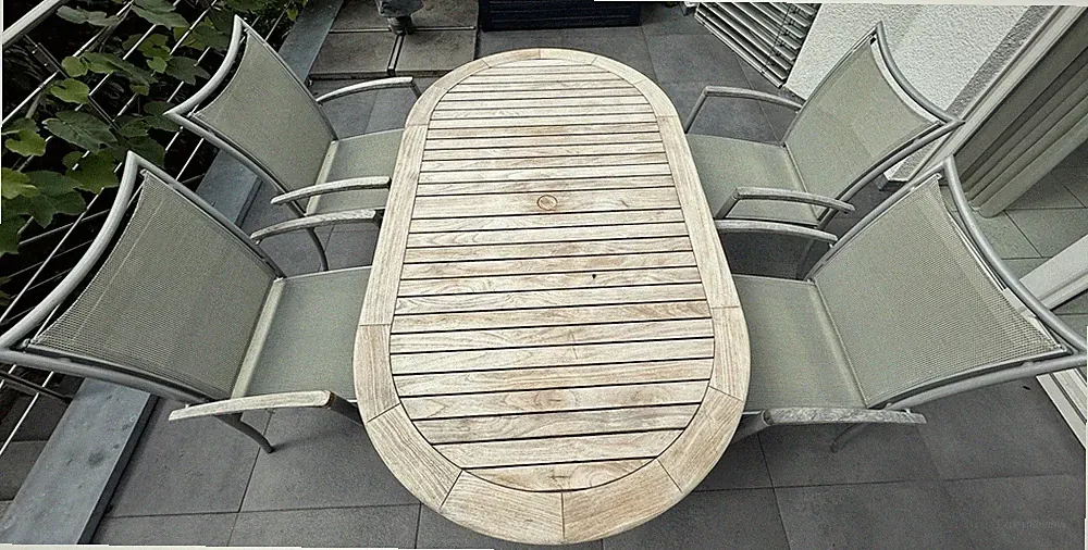 Gartentisch Teakholz + 5 Stühle, Firma Hartman