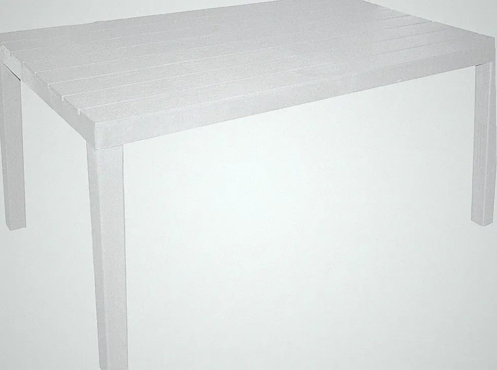 Gartentisch Terrassentisch Kunststoff 138x78cm Eckig Weiß Garten Balkon Esstisch