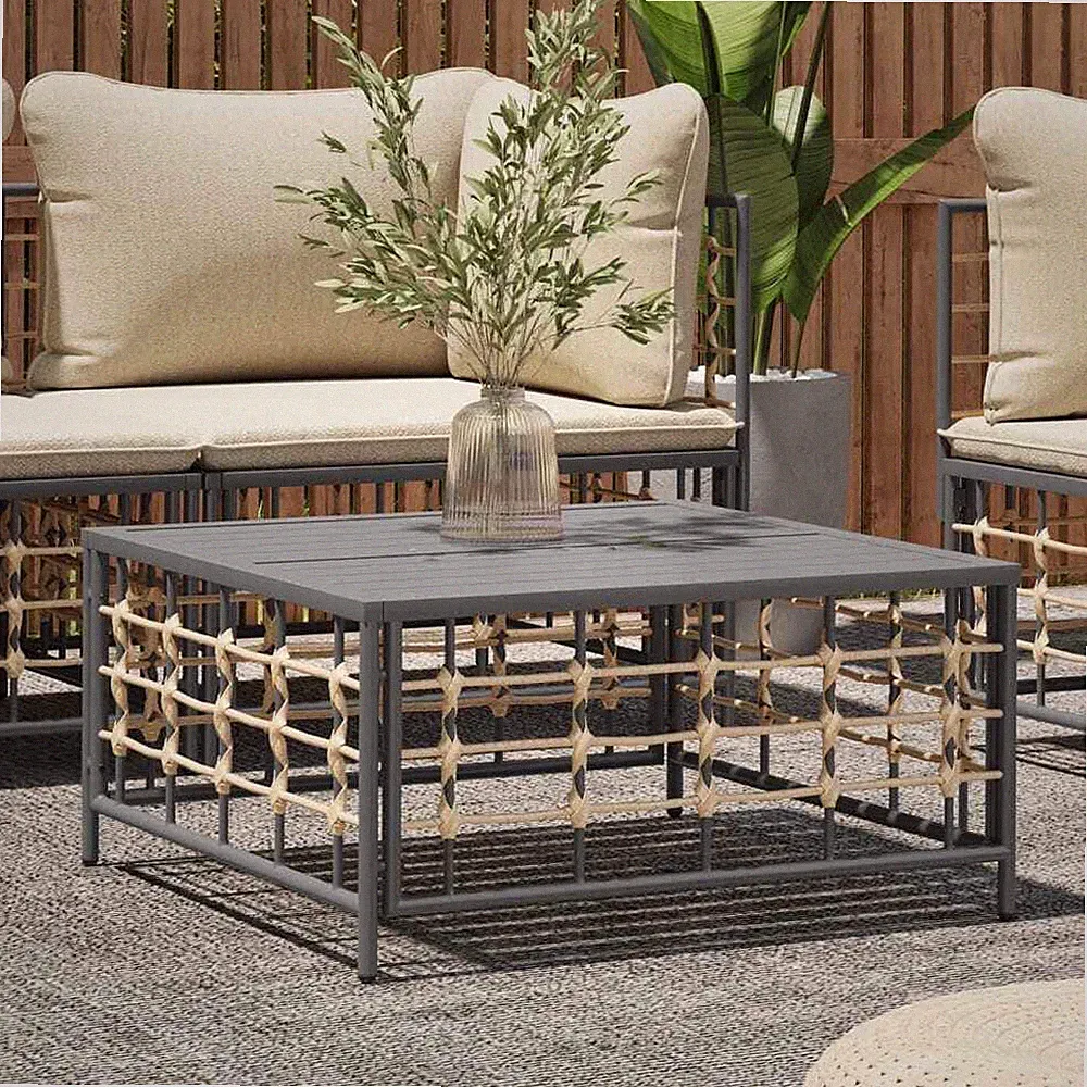 Gartentisch Tisch quadratisch Outdoor Terrassentisch 70x70x34 cm Polyrattan