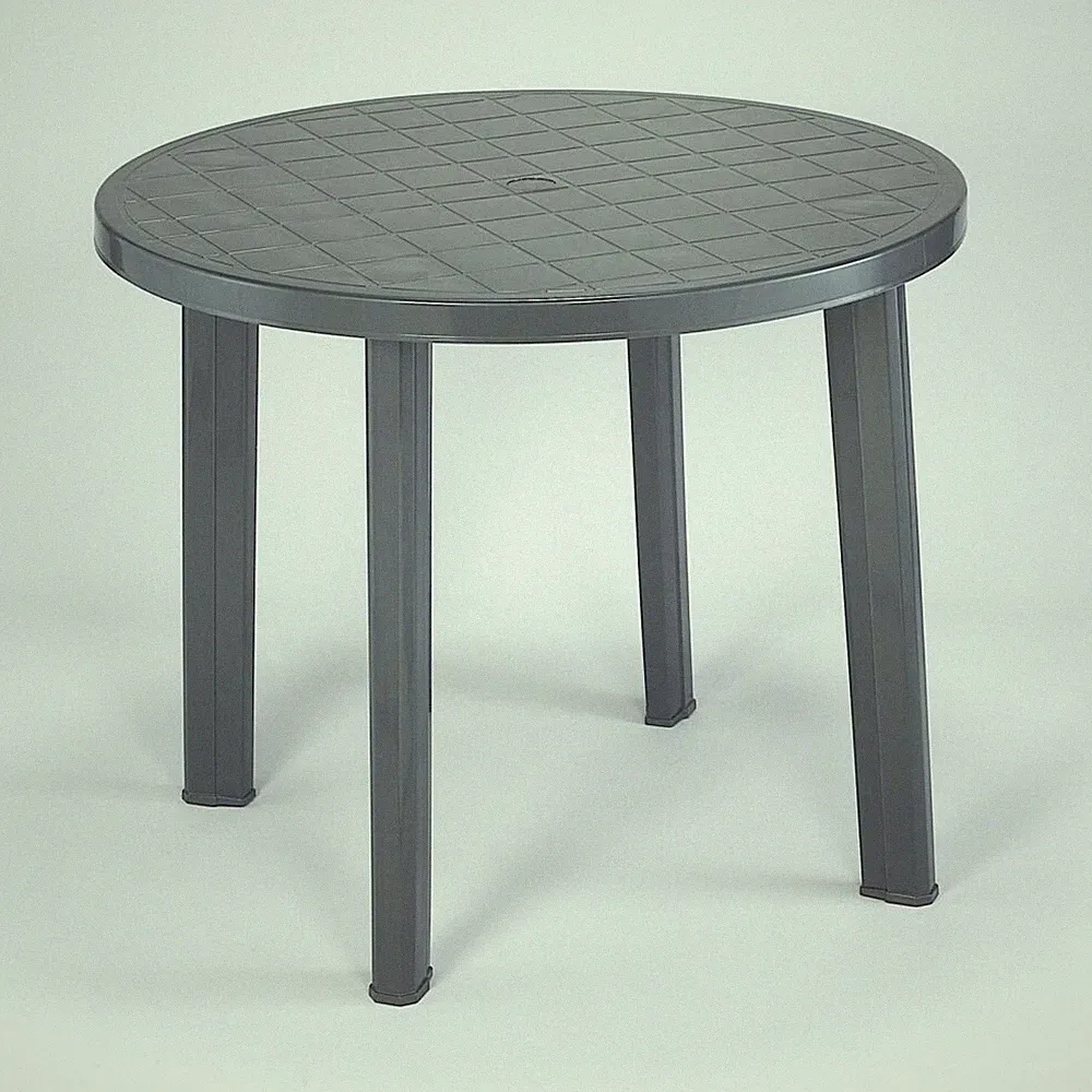 Gartentisch Tondo 90cm rund anthrazit Kunststoff Terrassentisch Balkontisch