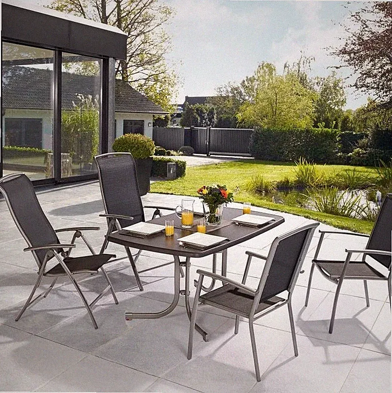 Gartentisch Vigo Outdoor Tisch Terrassentisch grau pulverbeschichtet - Wie Neu