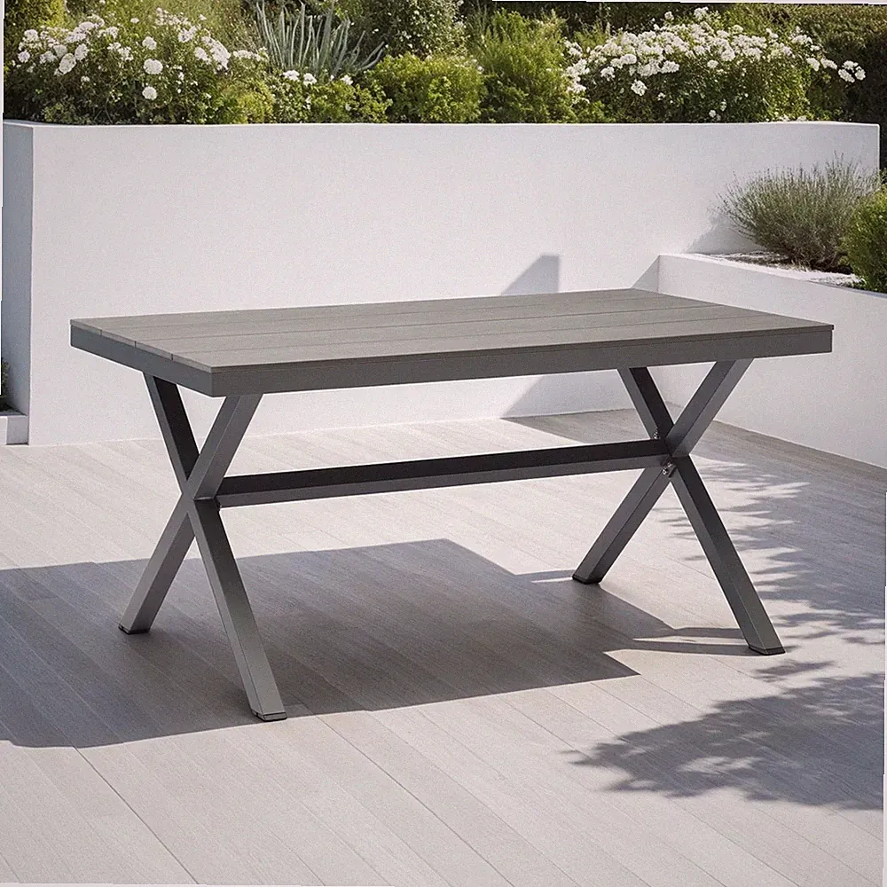 Gartentisch WINDY 150 x 90 cmTerrassentisch Outdoor Möbel grau